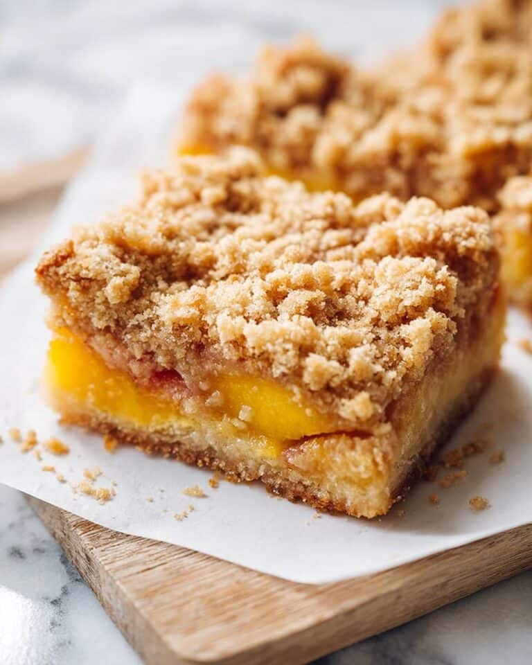 Peaches and Cream Crumble Bars Recipe