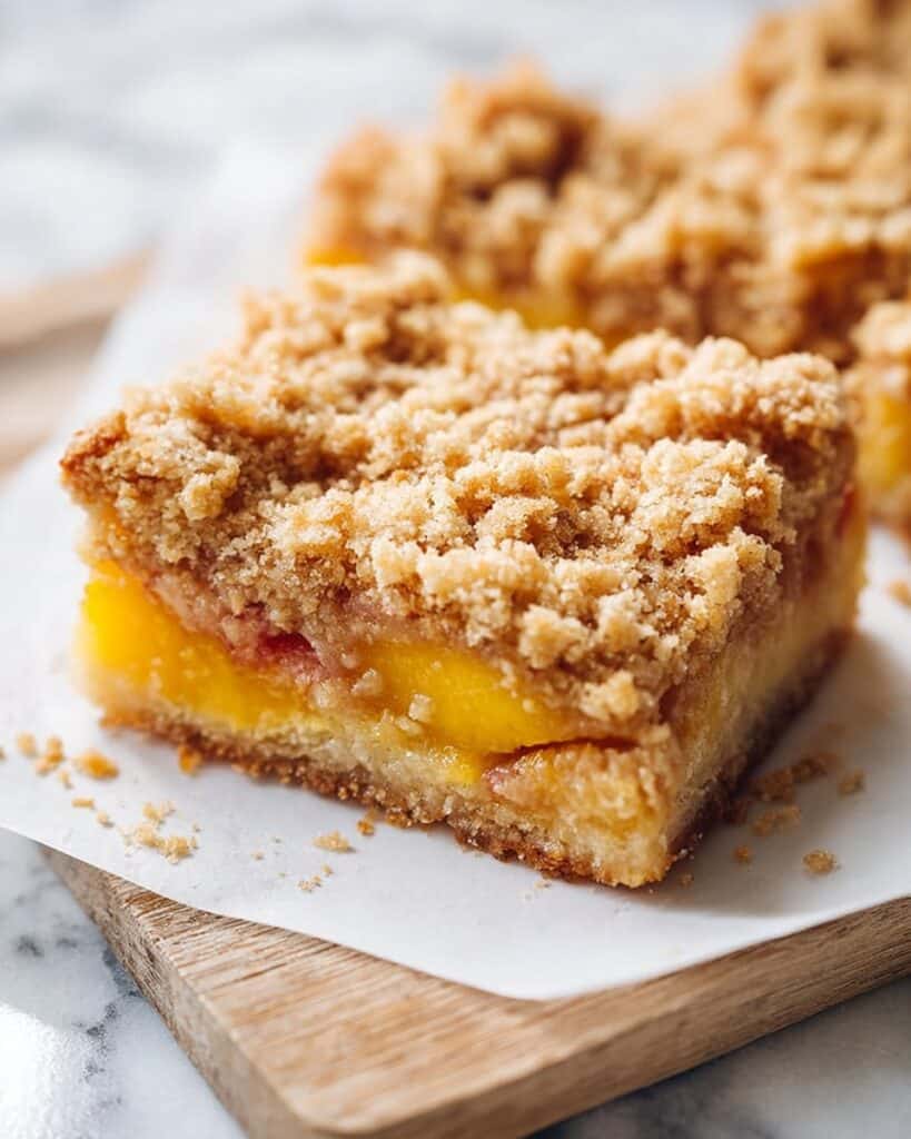 Peaches and Cream Crumble Bars Recipe