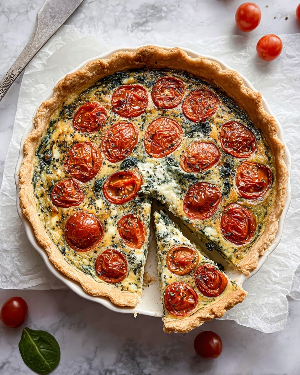 Vegan Tomato Spinach Quiche Recipe
