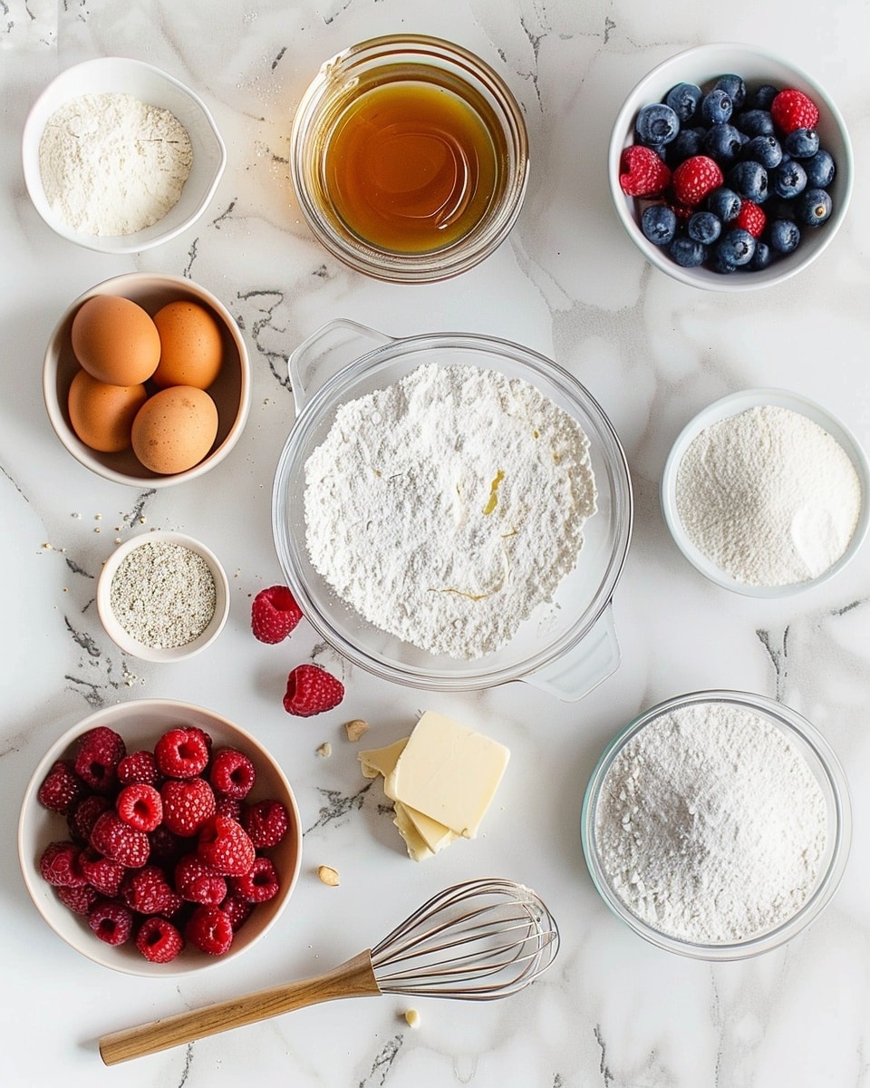 Single white plate holding a single slice of moist vanilla sponge cake topped with thick white whipped frosting, garnished with fresh red raspberries, blueberries, sliced strawberries, and delicate white edible flowers, close-up angled shot revealing the soft crumb texture inside the cake, subtle crumbs along the edge, placed on white marble surface with natural light creating gentle shadows, styled as an inviting individual dessert portion, photo taken with an iphone --ar 4:5 --v 7