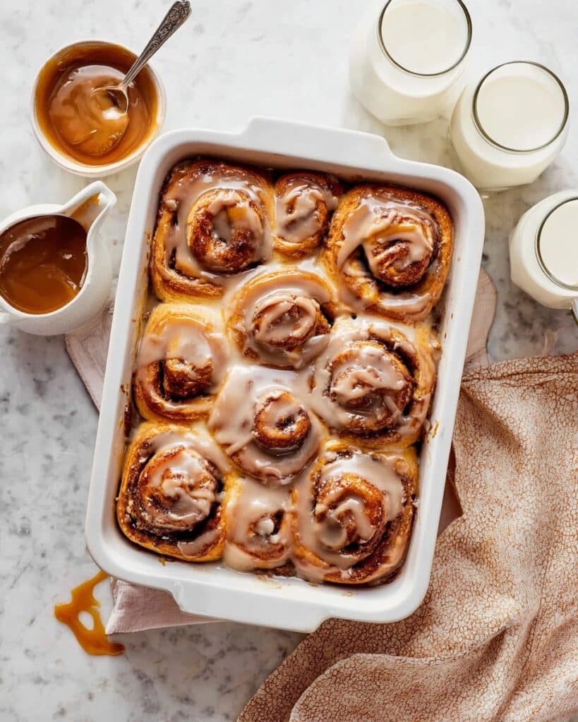 Caramel Cinnamon Rolls with Salted Caramel Icing Recipe