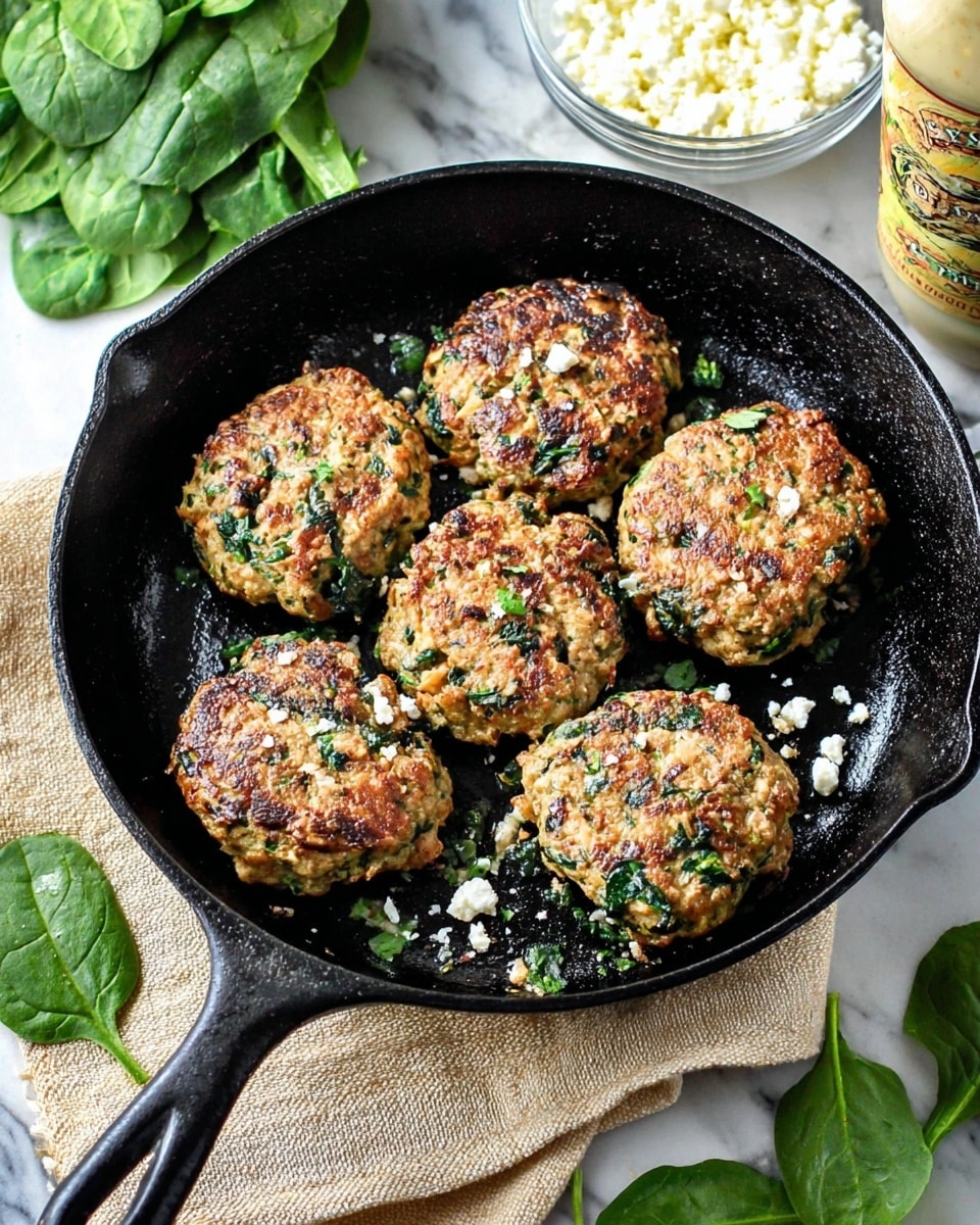 Keto Spinach Feta Turkey Burgers Recipe