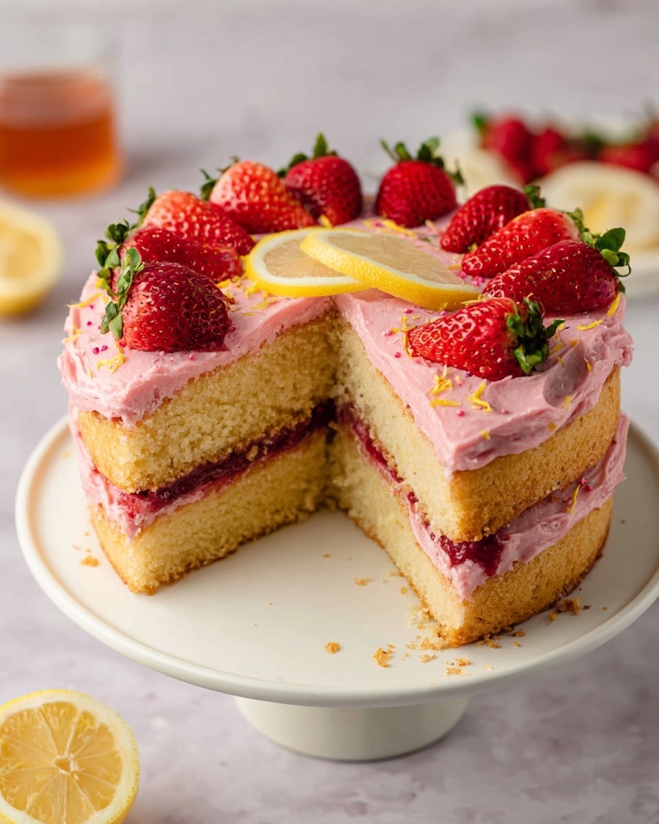 Vegan Strawberry Lemonade Cake Recipe