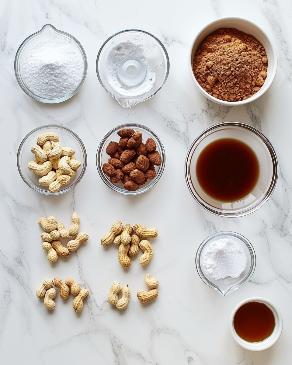 Single white plate holding a neatly arranged portion of crunchy candied peanuts clustered in textured sugary coating, close-up angled view emphasizing the rough sugar-crystal surface and individual nut shapes, with a few pieces gently piled to showcase the glistening, sweet exterior, placed on a white marble background under natural lighting, styled like a food blog serving ready to eat, photo taken with an iphone --ar 4:5 --v 7