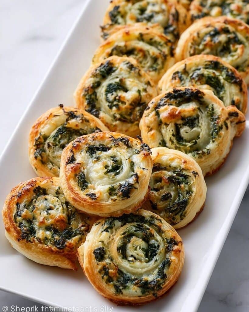 Spinach and Feta Puff Pastry Pinwheels Recipe