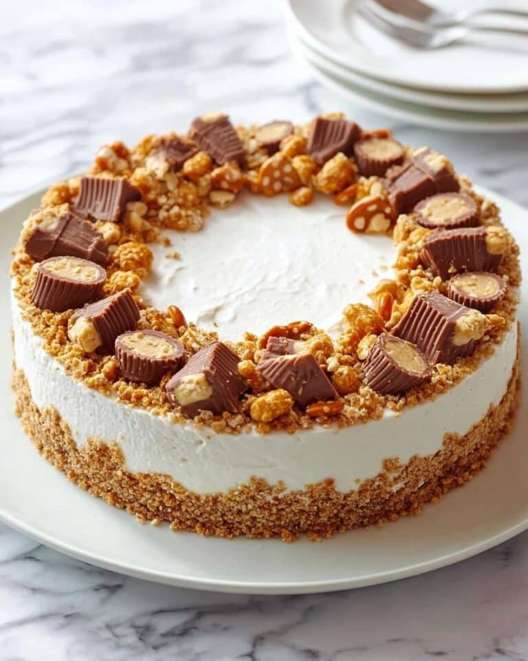 Peanut Butter Pie with Pretzel Crust and Reese’s Topping Recipe