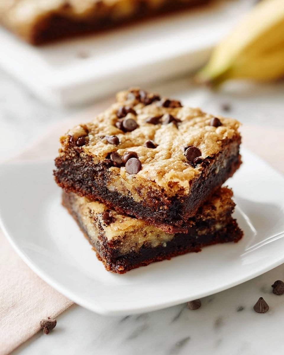 Large rectangular white baking dish filled with a freshly baked chocolate chip cookie bar, golden brown with a soft, slightly textured surface generously studded with semi-sweet chocolate chips throughout, edges slightly crisp, whole dish positioned on a white marble countertop under natural light, professional 3/4 angle food magazine style photo taken with an iphone --ar 4:5 --v 7